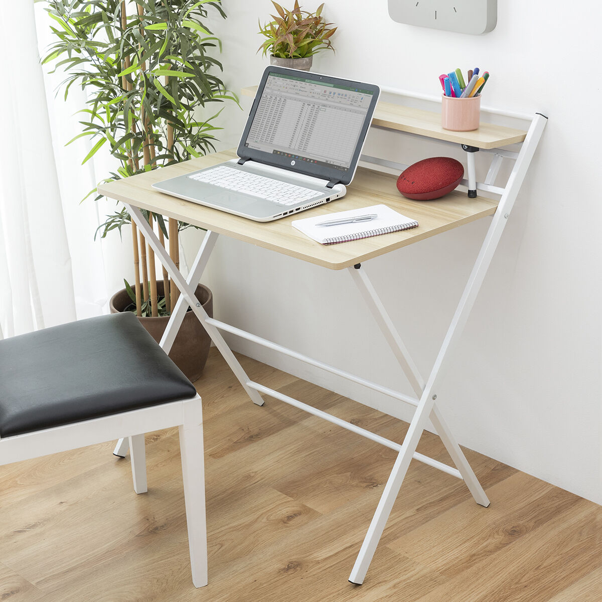 Inklapbaar bureau met schap Tablezy InnovaGoods